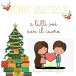 Buona natale a tutti voi con il cuore immagine di due innamorati