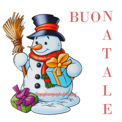 buon natale pupazzo di neve