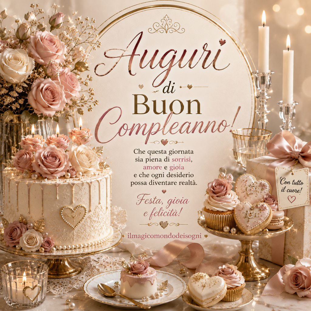 auguri buon compleanno con torta