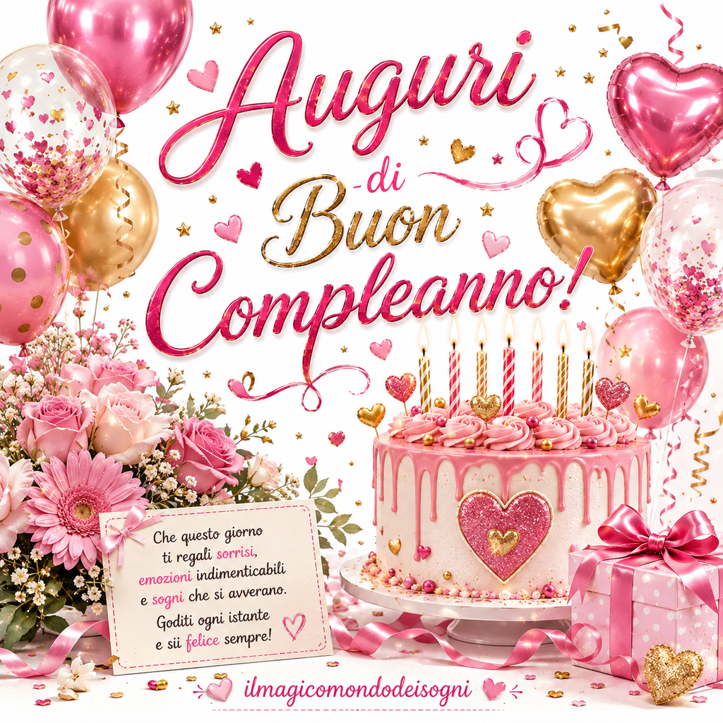 auguri di buon compleanno pink