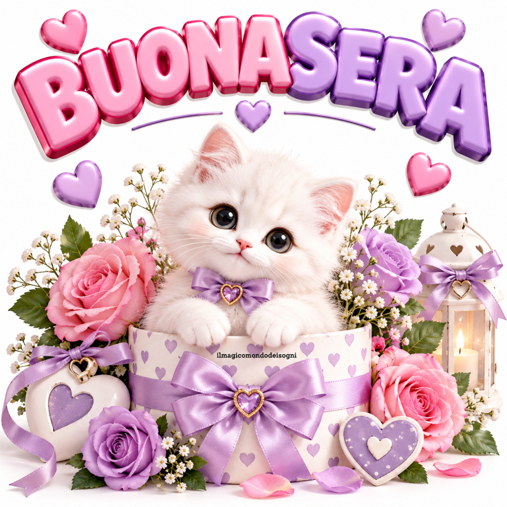 buonasera con gattino