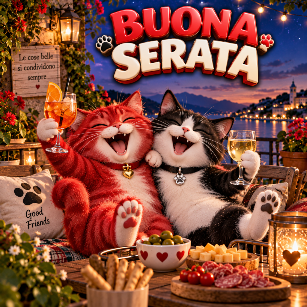 buona serata con gatti