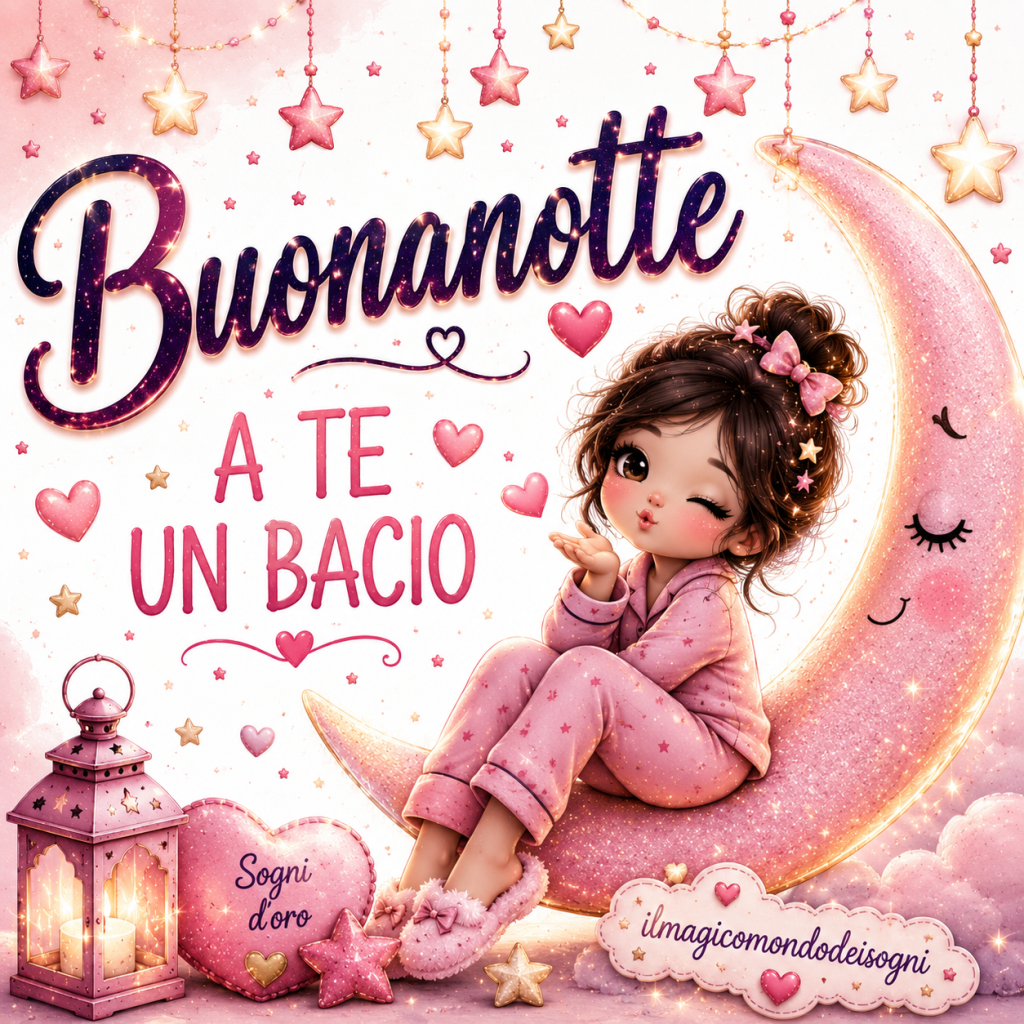 immagine di buonanotte a te un bacio