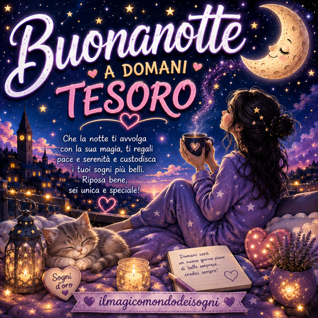 immagine di buonanotte tesoro a domani